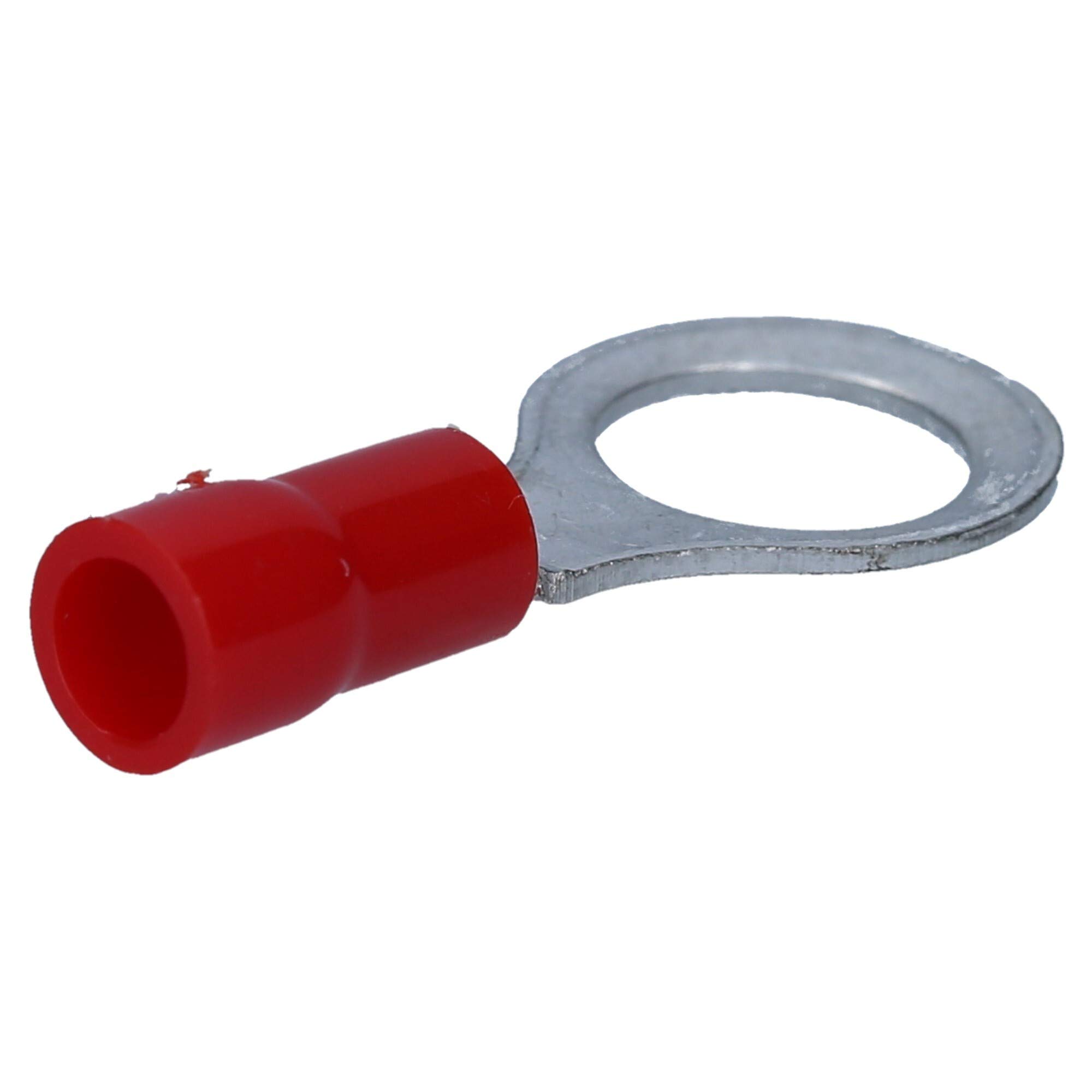 Cembre 50x RF-M8 Terminal de Cable Anular Aislado M8 Rojo, 0,25-1,5 mm² | Conector de compresión de latón estañado, ideal para instalaciones eléctricas en coche, camión o casa, de -20 a +80 °C