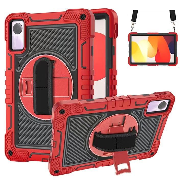 Housse Redmi Pad SE 11" antichoc rouge idéale pour les voyages en famille