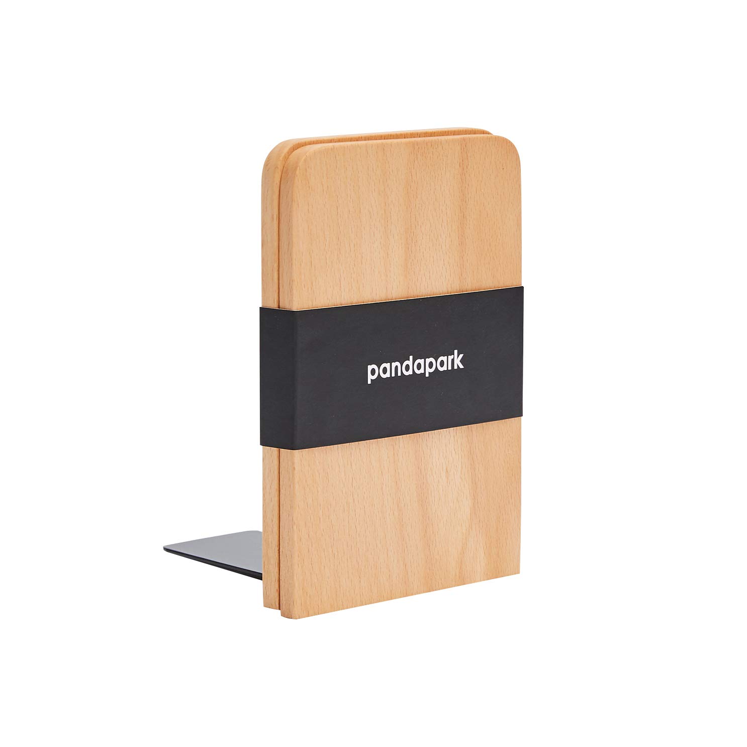 Pandapark Wood Bookends,Non-Skid Bookend for Shelves,Heavy Duty Bookends,Book Stand for Books/CDs,1 Pair