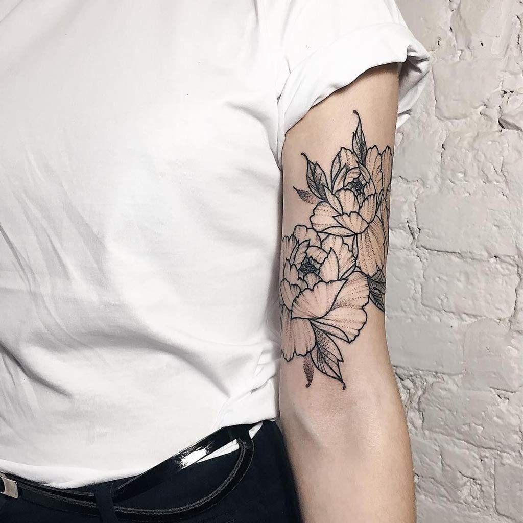 CARGEN 8 Sheets Black Rose Tattoo Flowers Tattoo Stickers Sexy Tattoos for Women great Fake Body Stickers