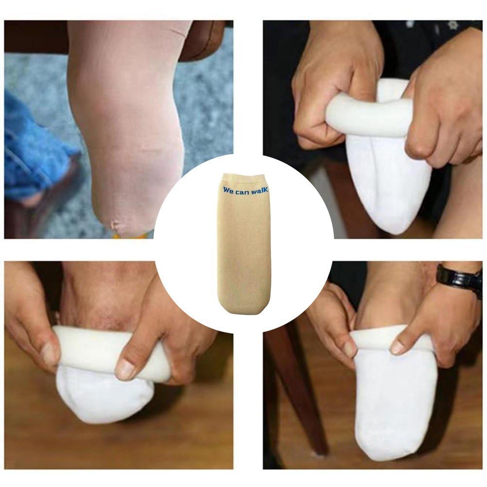 Calcetín para Prótesis De Miembro por Debajo De Rodilla, Calcetín Elástico De Algodón para Muñón para Amputados, Funda para Pantorrilla Y Soporte De Pierna para Práctica Y Uso Doméstico.