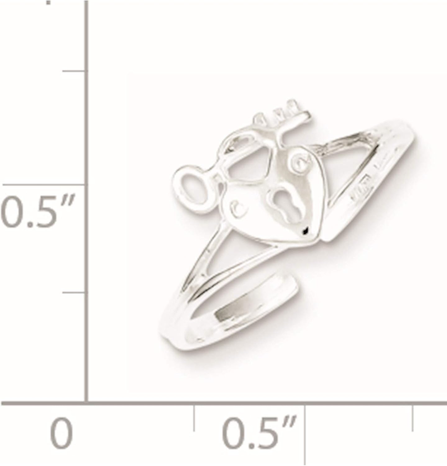 Sterling Silver Heart Lock & Key Toe Ring - Jewelry By Sweet Pea