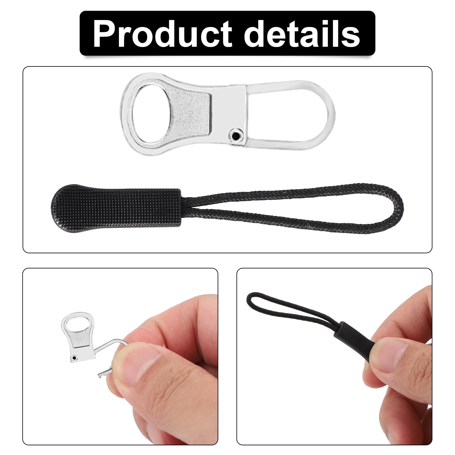 15 Cursori Per Cerniere Lampo | Tiralampo Di Ricambio | Per Zaini, Giacche, Borse | Metallo E Plastica