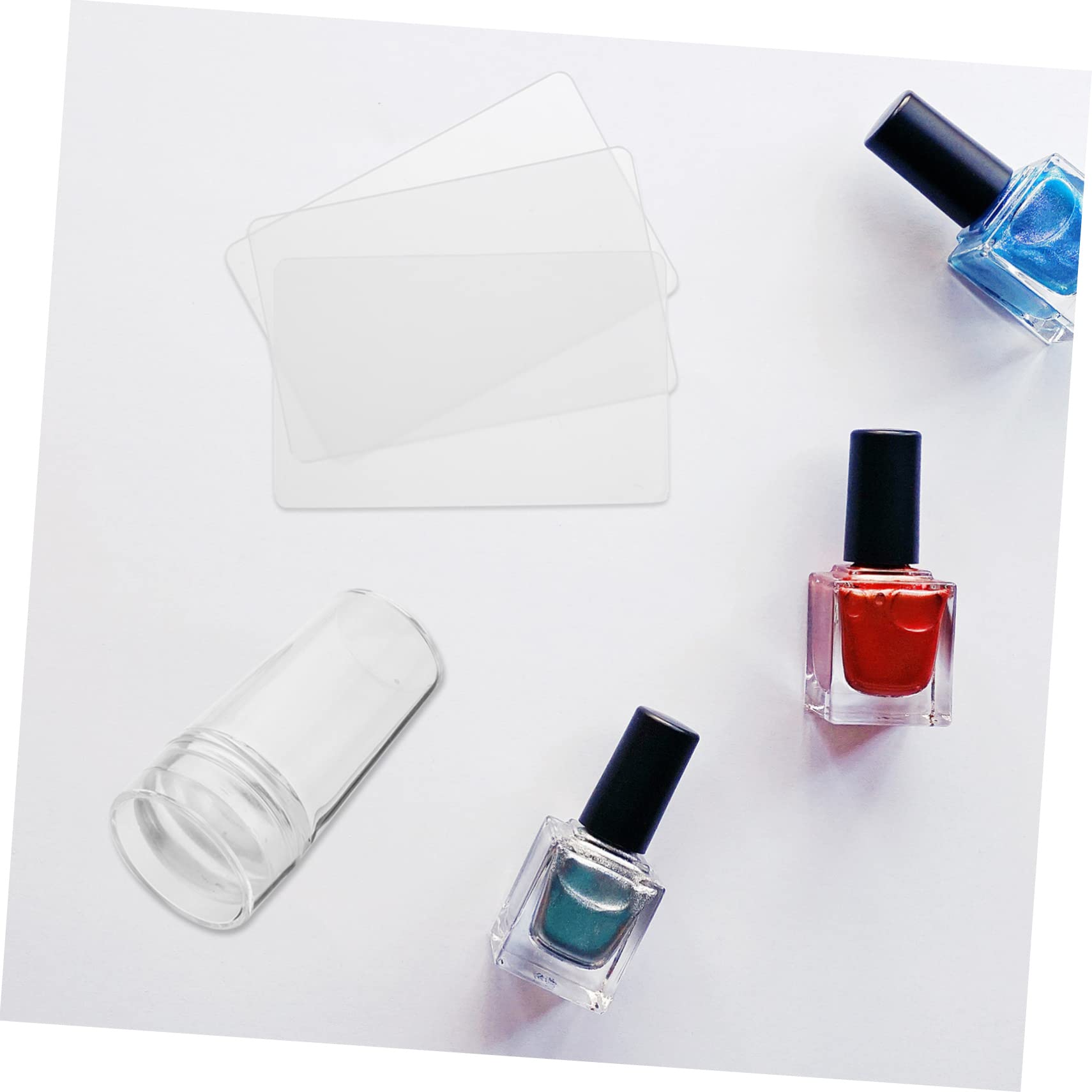 POPETPOP 12sets Stampini Per Unghie Silicone Trasparente Con Raschietti Strumenti Per Nail Art Per Manicure Casa e Professionale