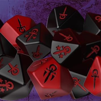 Renegade Game Studios Vampire: The Masquerade 5th Edition Dice Set | Official 18 Custom d10 Polyhedral Dice with 13 Black & 5 Red Hunger Dice for V5 RPG Roleplay Tabletop Gaming