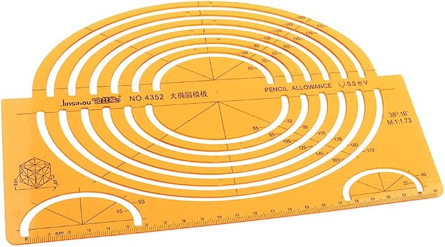 Sharplace Large Isometric Ellipses Template Drafting Design Stencil Ruler