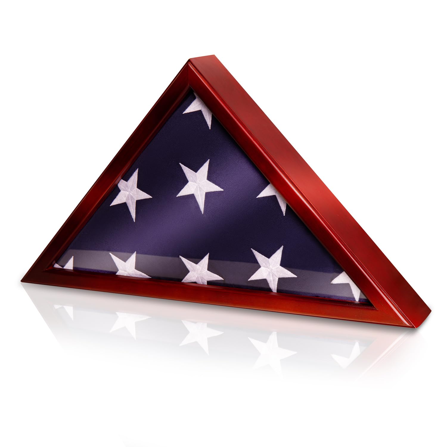 Forever Lane Flag Display Case for American Veteran Flag, Large 9.5x5 ft Memorial Flag Box -Military Flag Holder, Solid Wood w/Acrylic Front,Wall Mount or Standing Display Box