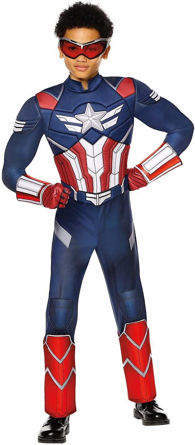 Spirit Halloween Captain America: Brave New World Kids Captain America Muscle Jumpsuit Costume, Officially Licensed