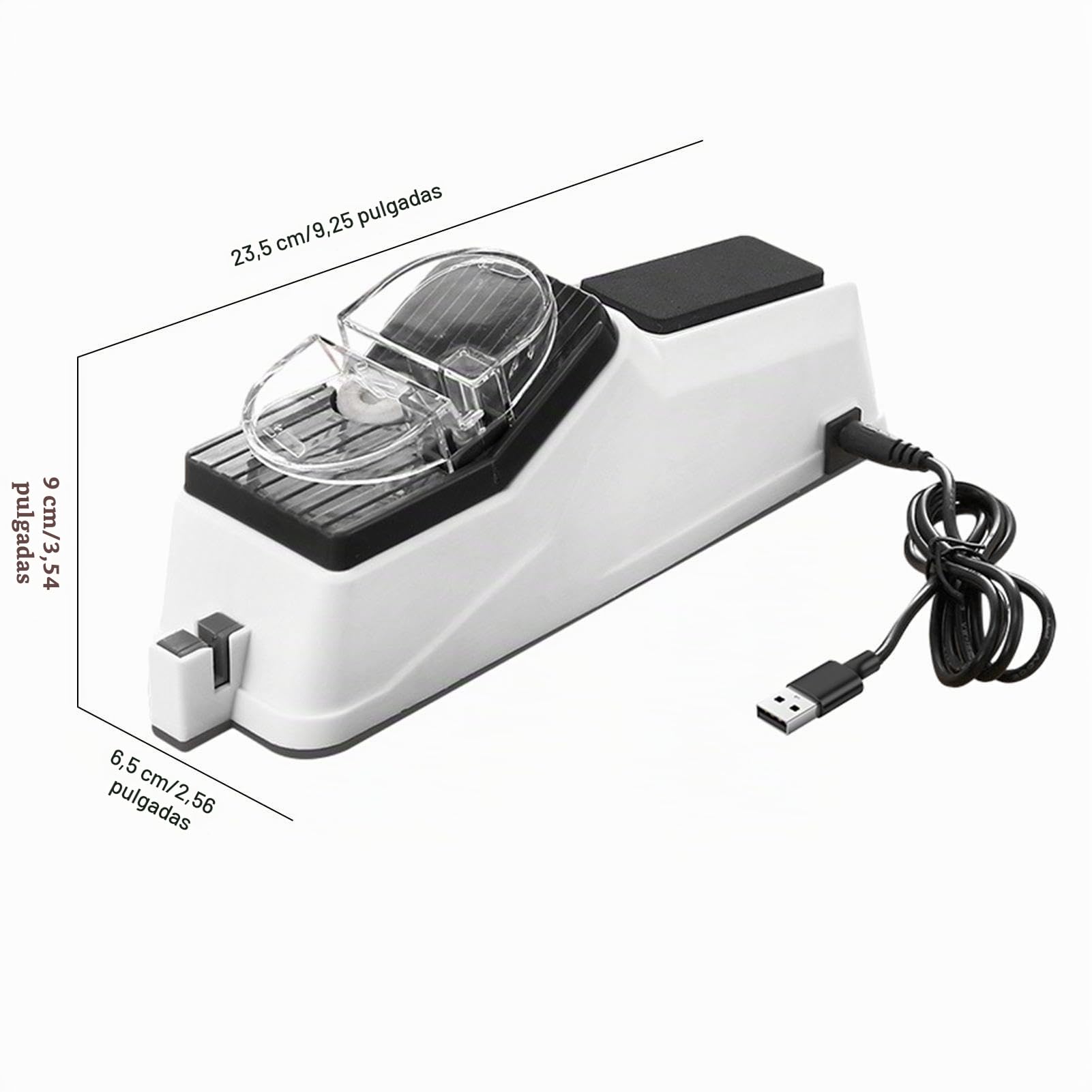 Afilador de cuchillos eléctrico, afilador de cuchillos profesional eléctrico para el hogar, máquina de afilar cuchillos con tapa, 5 segundos para afilar y pulir rápidos
