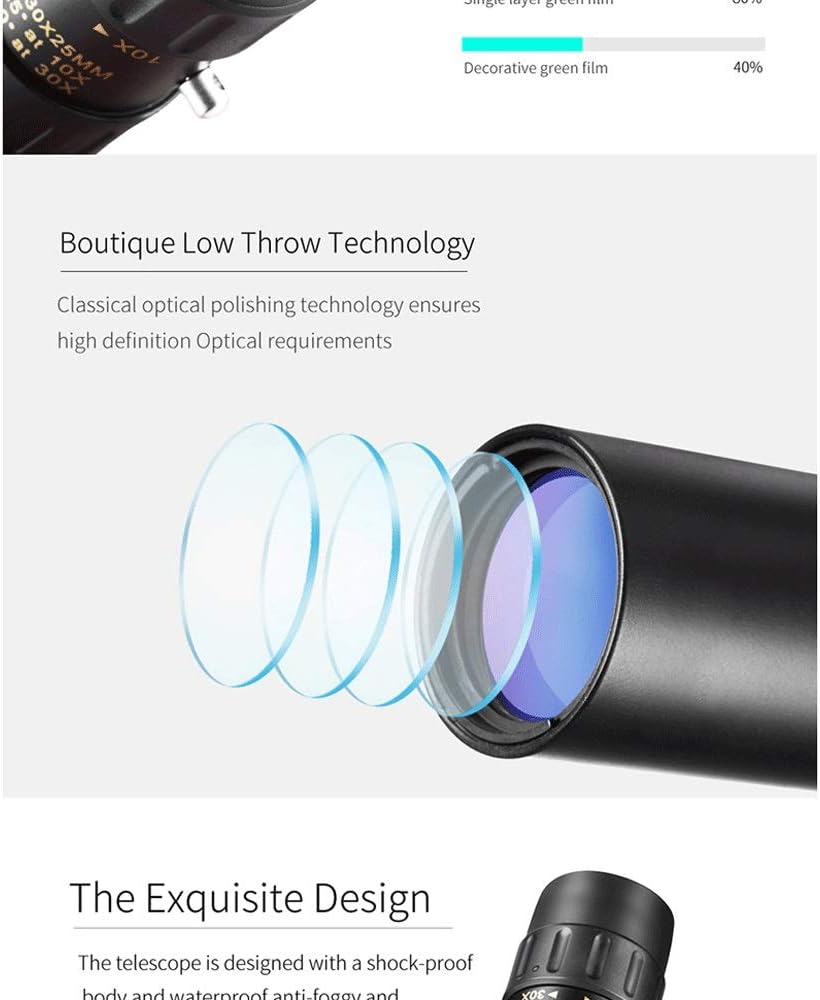 Telescopes Original Binoculars 10-30x25 Zoom Monocular Telescope Pocket Binoculars Optical Prism Without Tripod PhoneTelescopes