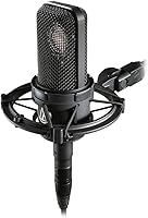 Vista 2 de Audio-Technica AT4040 juego de micrófono condensador cardioide con trípode de brazo articulado, filtro Pop, cable XLR y paño de pulido Austin Bazaar