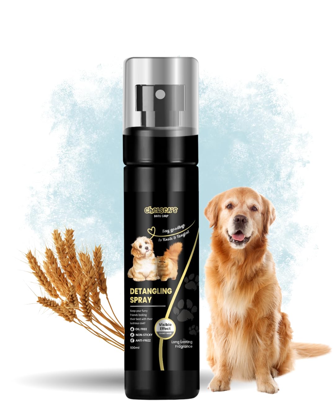 Detangle Hair Spray for Dog's & Puppies | Detangles, Softens, Deodorizes & Refreshes | Silky & Shiny Coat | Perfect for Labrador Retriever Long Hair Breeds -100 ml-image-31