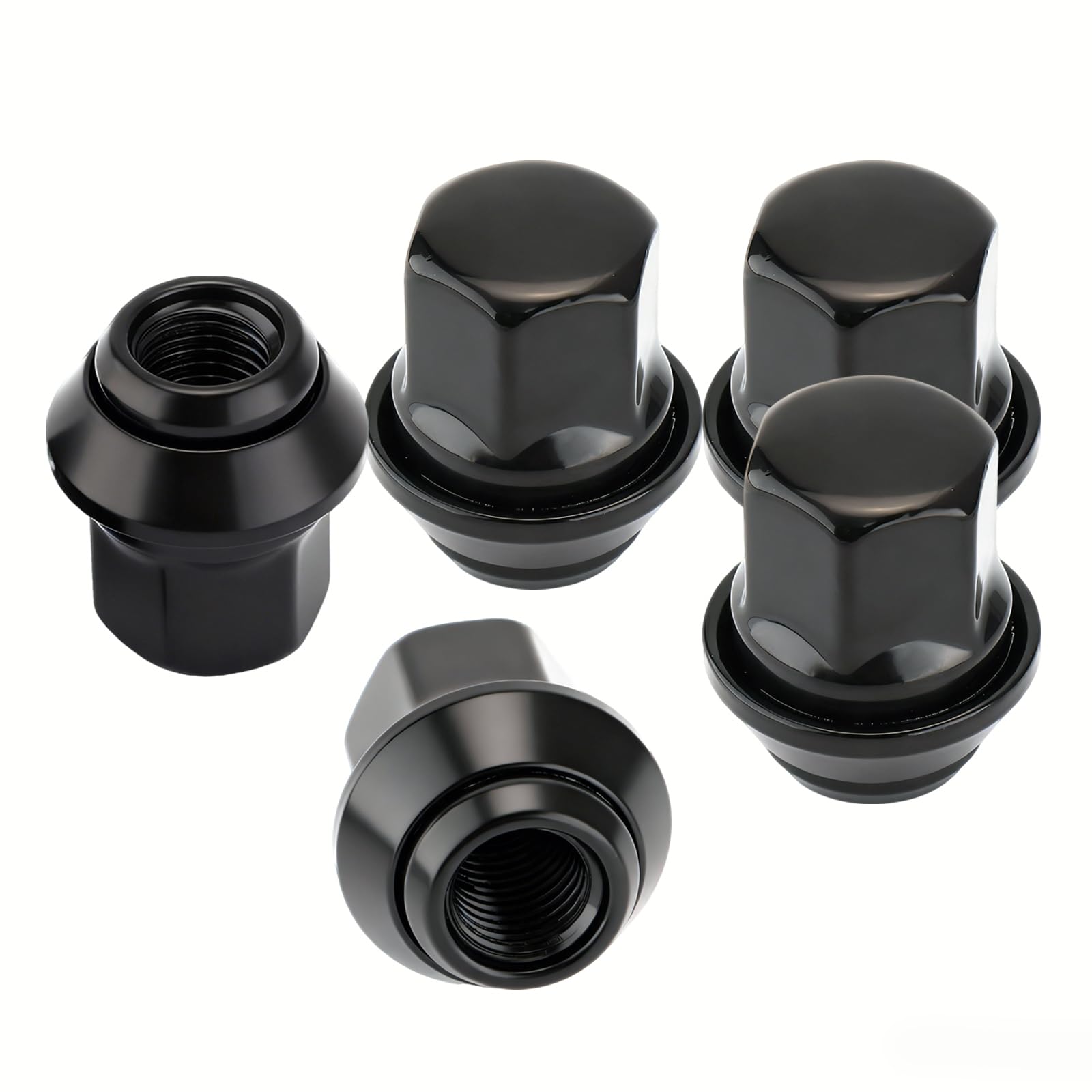 Set di 20 dadi esagonali per ruote M12 x 1,5, per Ford Focus, Fiesta, Mondeo, Kuga, KA, 19 mm, in lega, colore nero