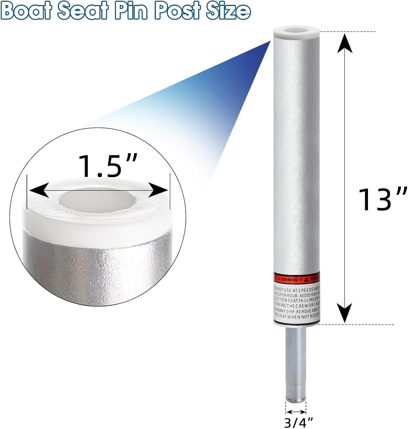 3/4" Boat Seat Pin Post,Marine Boat Seat Pedestal Base Post for Mounting Boat Seat,Boat Seat Pedestal Post Lock-in Aluminum Boat Seat Extension Post Pole for Marine Pontoon Boat Fishing Boat Bass Boat