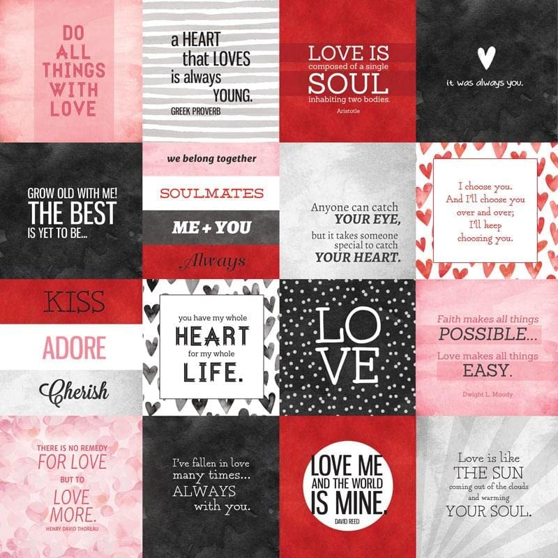 Papier scrapbooking double face multicolore pour créer des étiquettes d'amour - 2