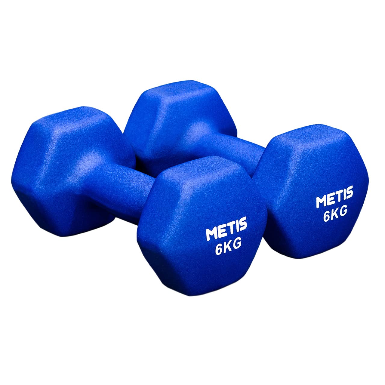 METIS Neoprene Hex Dumbbells | Pair of Anti-Roll Dumbbells with Non-Slip Grip – Ergonomic Design for Strength Training & Home Workouts – Available in 17 Weight Options