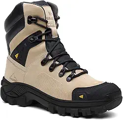 Coturno Masculino Militar Bota Defender Cano Alto em Couro Legítimo Blaqueado Biqueira de PVC B10