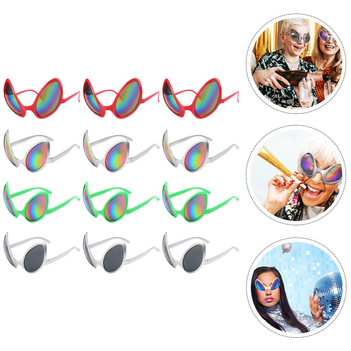 Beavorty 12piezas Gafas Divertidas Accesorio De Sol Para Fiestas De Cosplay Gafas De Sol De Broma Para Adultos