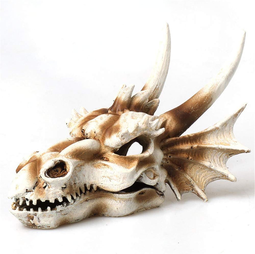 Decoration Aquarium Dinosaur Imitation Skull Model Decor Reptiles Hideout Shelter (Dinosaur)