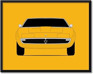CUSTOMIZABLE COLOR: Maserati Ghibli (1967-1973) AM115 Inspired Poster Print Wall Art Decor Handmade (Unframed)