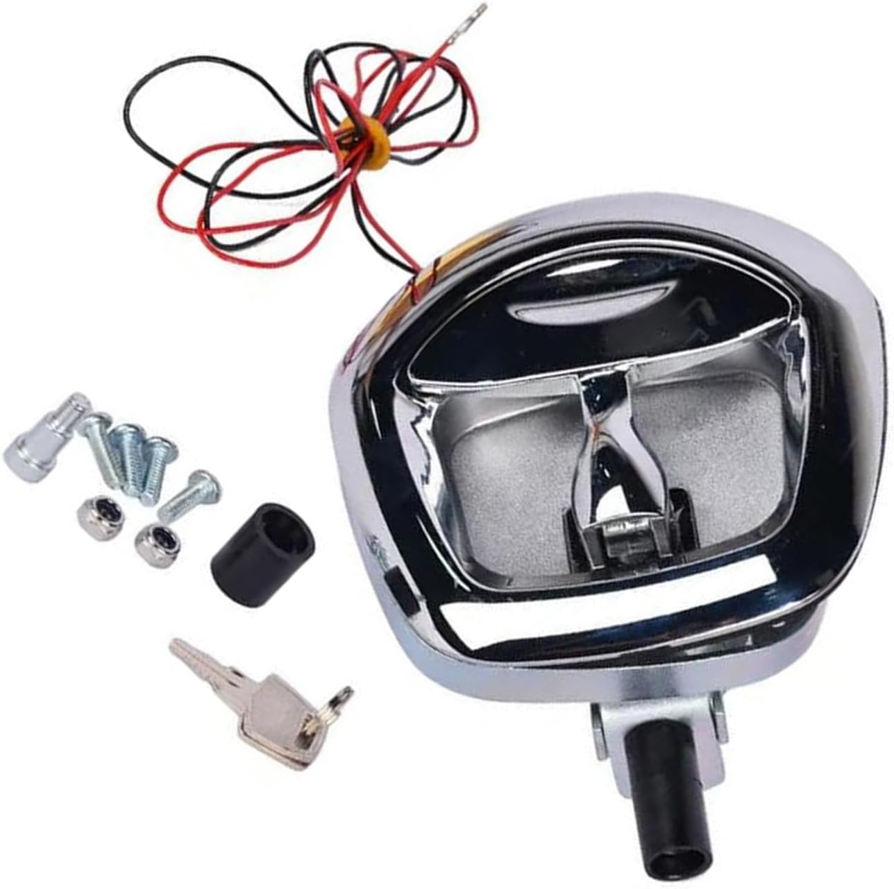 Power Operated Central Locking Handle Whale Tail Lock T-Style Lock Off-Road Trailer Mechanical Door Lock 1Pcs(Chrome)