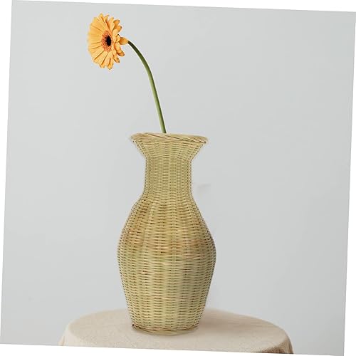 Miniatura 9 de STOBAZA Elegante florero de bambú tejido botella ratán decoración moderna florero decorativo pequeño para decoración tamaño compacto ligero ideal