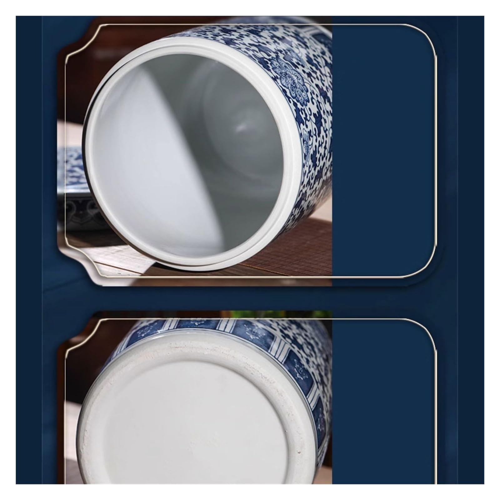 Organizer na torebki na herbatę Pojemnik do przechowywania herbaty Niebiesko-biała porcelanowa puszka na herbatę Puszka do przechowywania herbaty Duża, szczelnie zamykana puszka Zagęszczone pudełko d