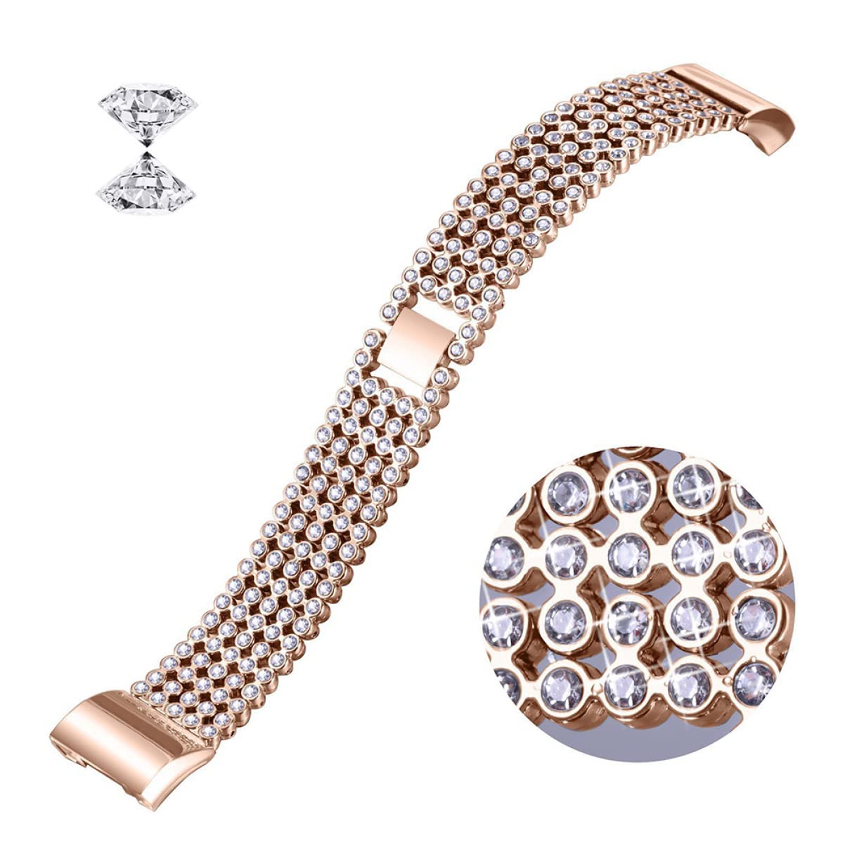 Housoutil 2 Piezas Pulsera Ajustable Charge 2 Correa Reloj Para 2 Bandas Metalicas Acero Inoxidable