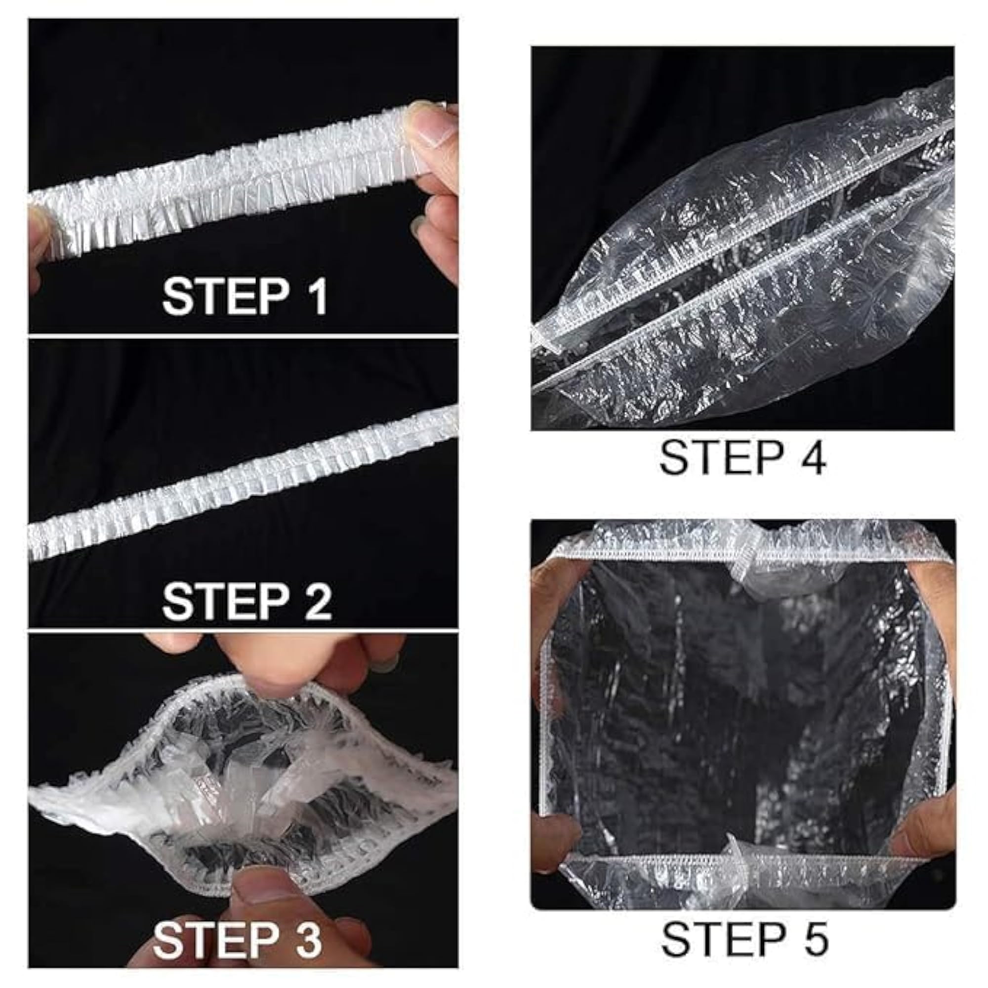 Pack of 50 Waterproof Shower Caps, Reusable for All