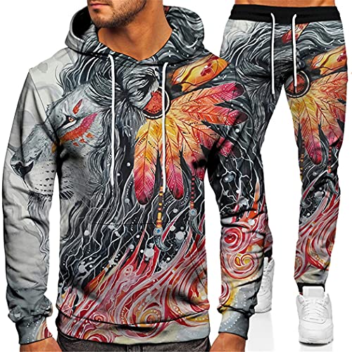 Survêtement tigre lion 3D automne ensemble sweat pantalon S