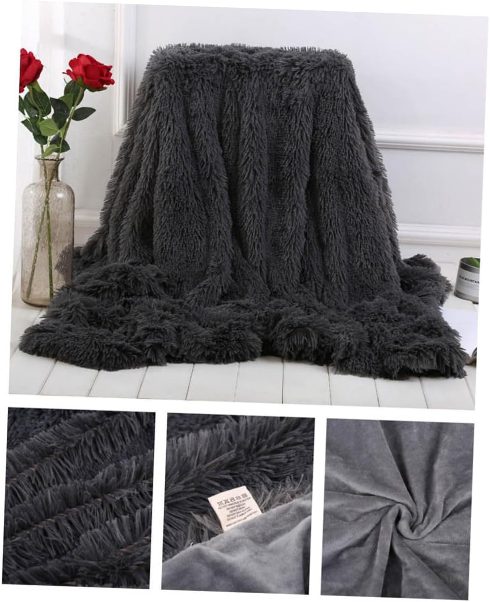 Luxurious Fleece Blanket Plush Solid Bed Blanket for Baby Couch Winter 160x130cm