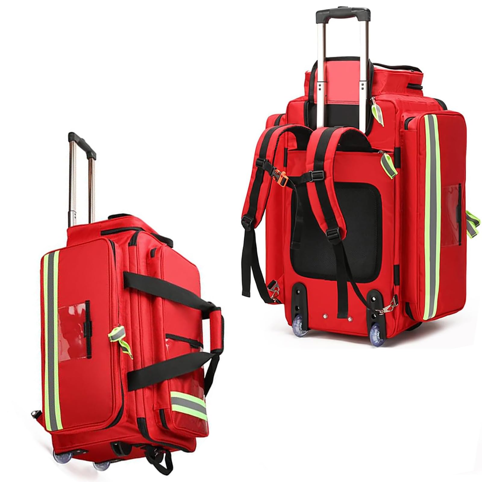 Wsexyy Rolling Medical Bag with Wheels, Rolling Nurse Tote, Portable Nurse & Doctor Bag with Removable Dividers & Compartments for EMT, EMS, Home Health Care
