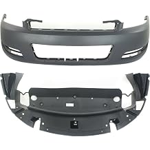 2pcs Front Primed Plastic Bumper Cover Facial Kit Without Tow Hook Hole & Without Fog Light Holes & Without Parking aid Sensor Holes GM1007109,GM1000763,15092243,89025047,22744452 Fog Light