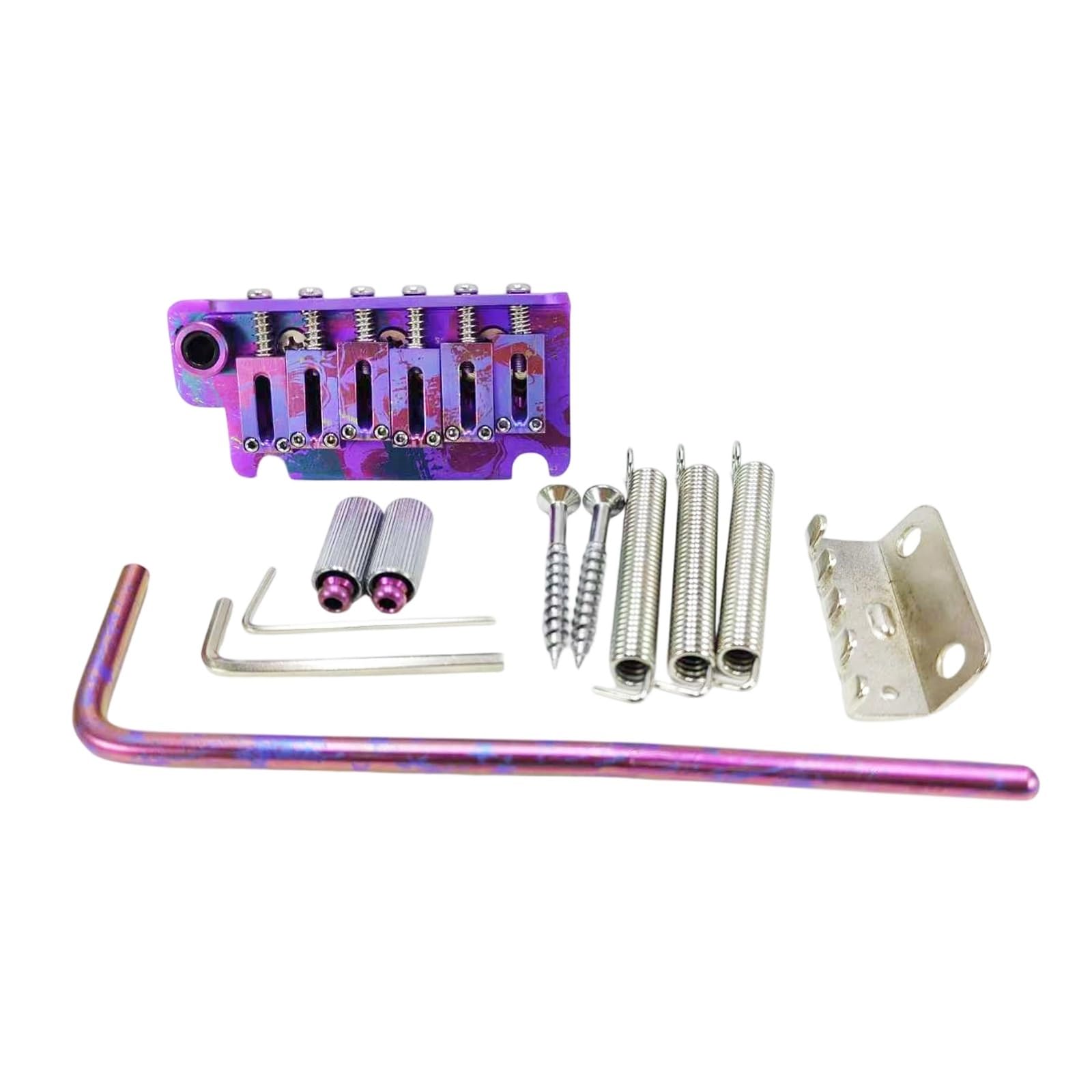 Puente De Aleación De Titanio Base De Latón Guitarra Eléctrica Pequeño Doble Trémolo Pieza Trasera Plana | Puente de guitarra(Purple)
