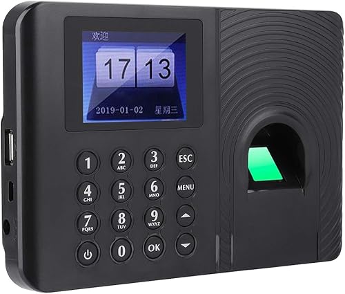 Asistencia biométrica de huellas dactilares, relojes de tiempo de 2.4 pulgadas para empleados pequeñas empresas y escuela, escáner de huellas