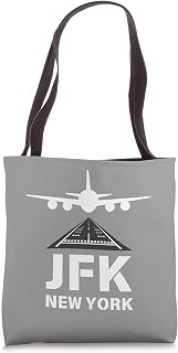 JFK Airport New York City Airplane Landing on Runway Tote Bag