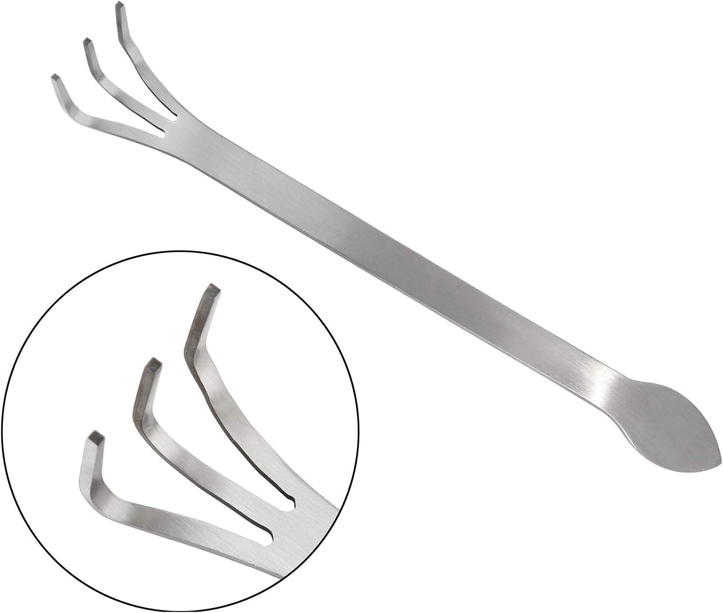 Bonsai Rake Stainless Steel Root Rake with Spatula Mini Gardening Rack Cultivator 3-Prong Loosen Soil Bonsai Tree Tools image 2