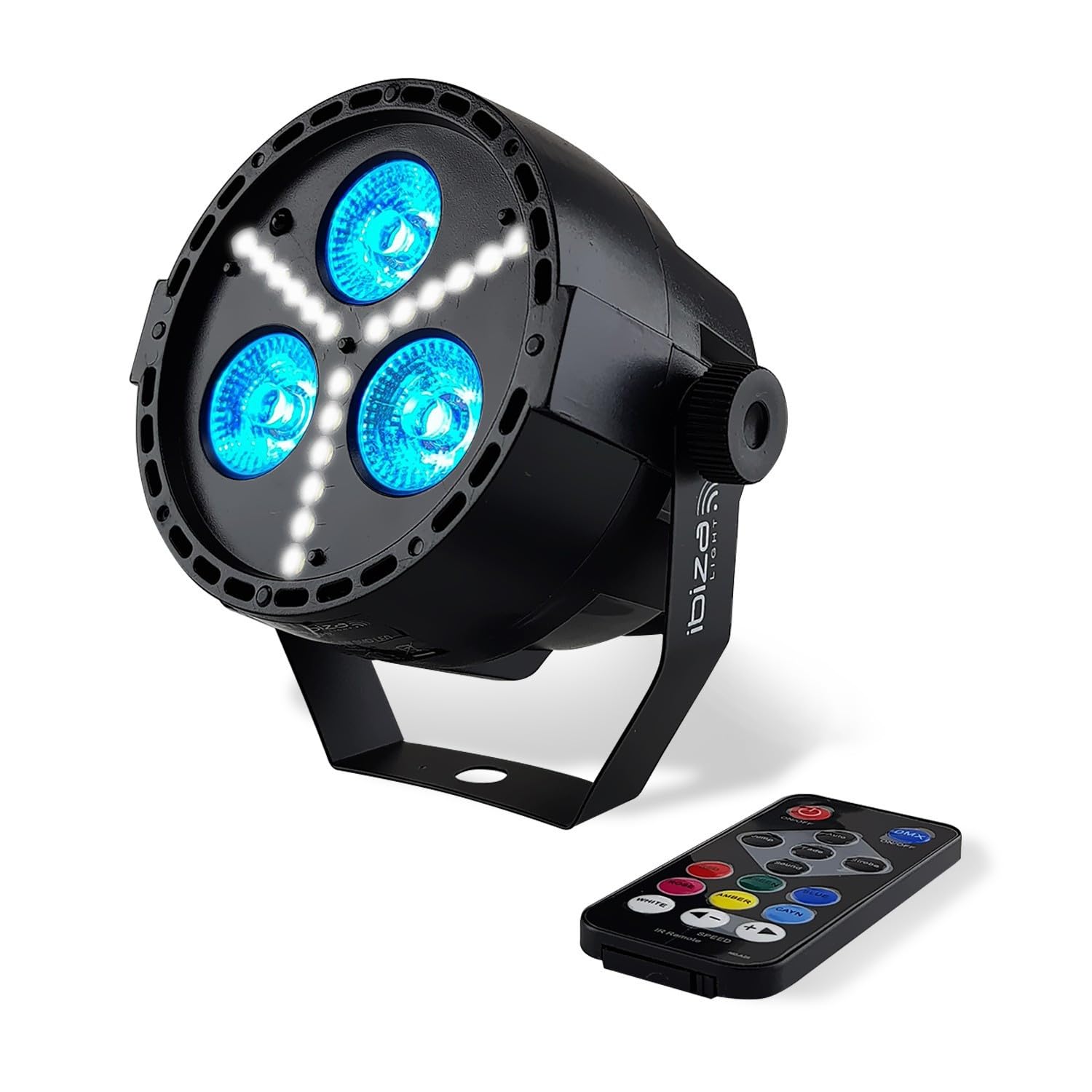 Projecteur PAR à LEDs RGBW 4-en-1 + Stroboscope à LED SMD - Ibiza Light PAR-MINI-STR PAR-MINI-STR