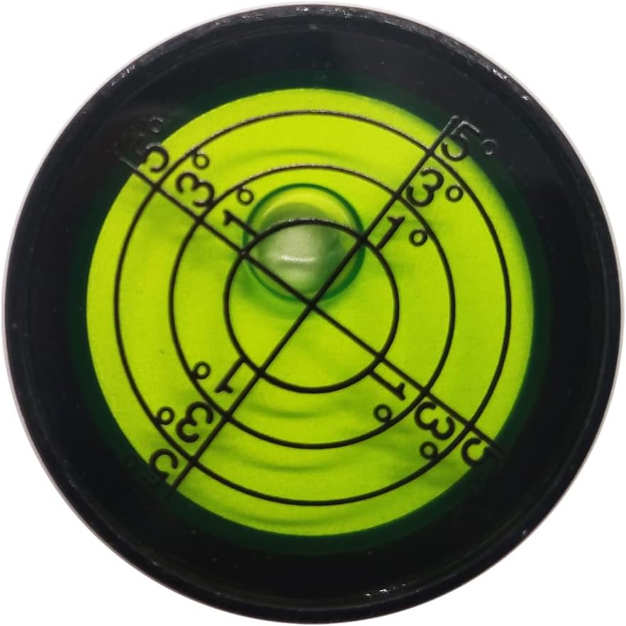 Aluminium High Precision Horizontal Leveler Bead Bubble Level Tool Circle Round Diameter 1.2 Inch 30mm (Black,Green)