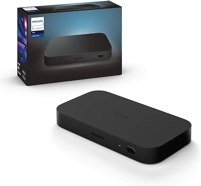 Philips Hue Play HDMI Sync Box, synchronizacja światła z TV i grą, do 4 urządzeń HDMI, 7 W, 240 V, czarny
