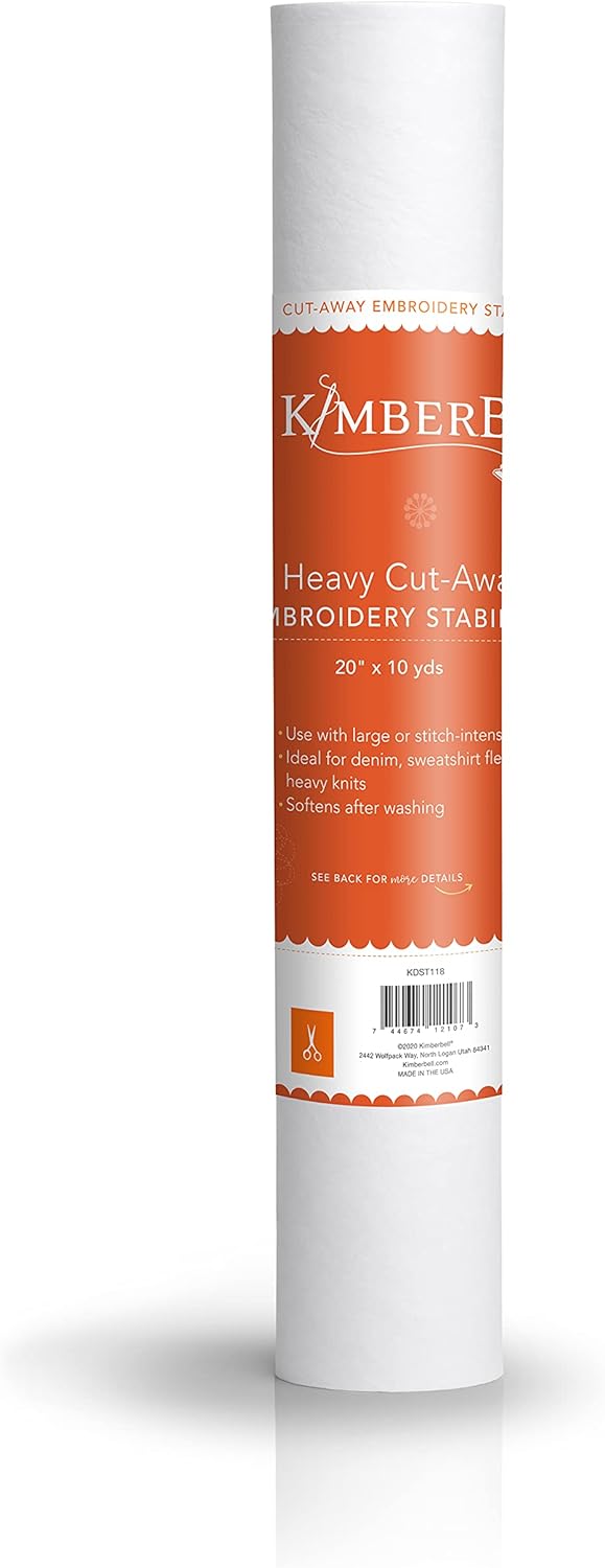 Kimberbell Cut Away Stabilizer Heavy Weight Mesh 2.5 Oz - 20”x10 Yd Roll - Cut into Variable Sizes, For Machine Embroidery, Hand Sewing, Quilting, Piecing Projects, Appliqués, Crafting & More! KDST118
