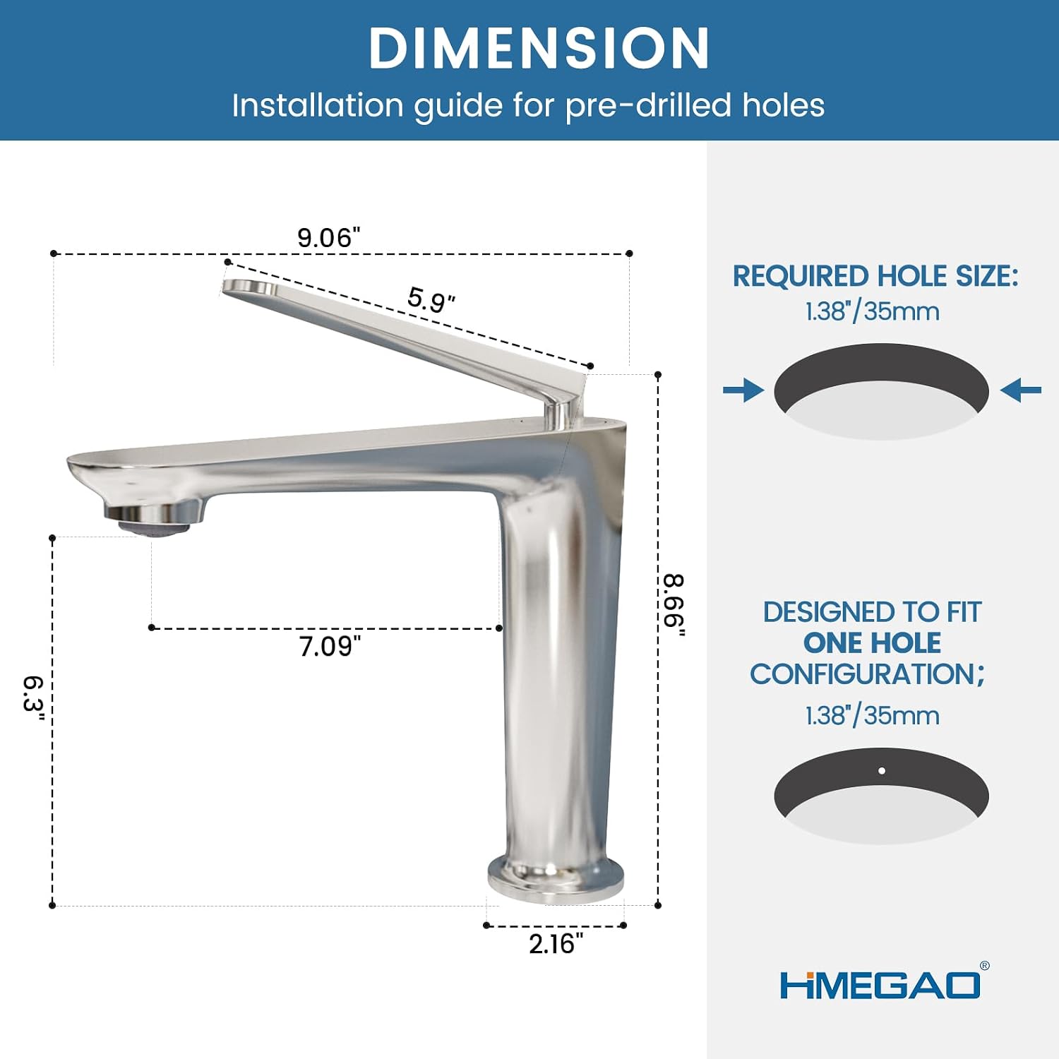 Bathroom Faucet Chrome, One Hole Single Handle Vessel Sink Faucet, Brass Bathroom Faucet for Vanity Sink Restroom Guestroom RVs