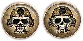 Time Jewelry,Vintage Flying Steampunk Sugar Skull Glass Dome Round Cabochão Presente, Presente de Amor