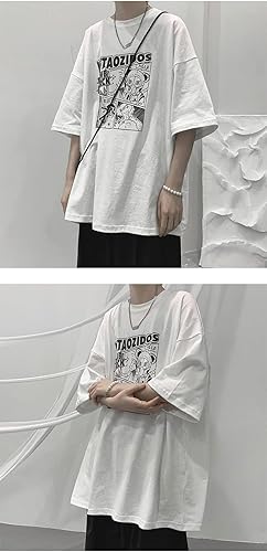 Miniatura 4 de Camiseta de manga corta con estampado gráfico para hombre, estilo grunge, cuello redondo, camiseta Harajuku, sudadera de gran tamaño, ropa de calle