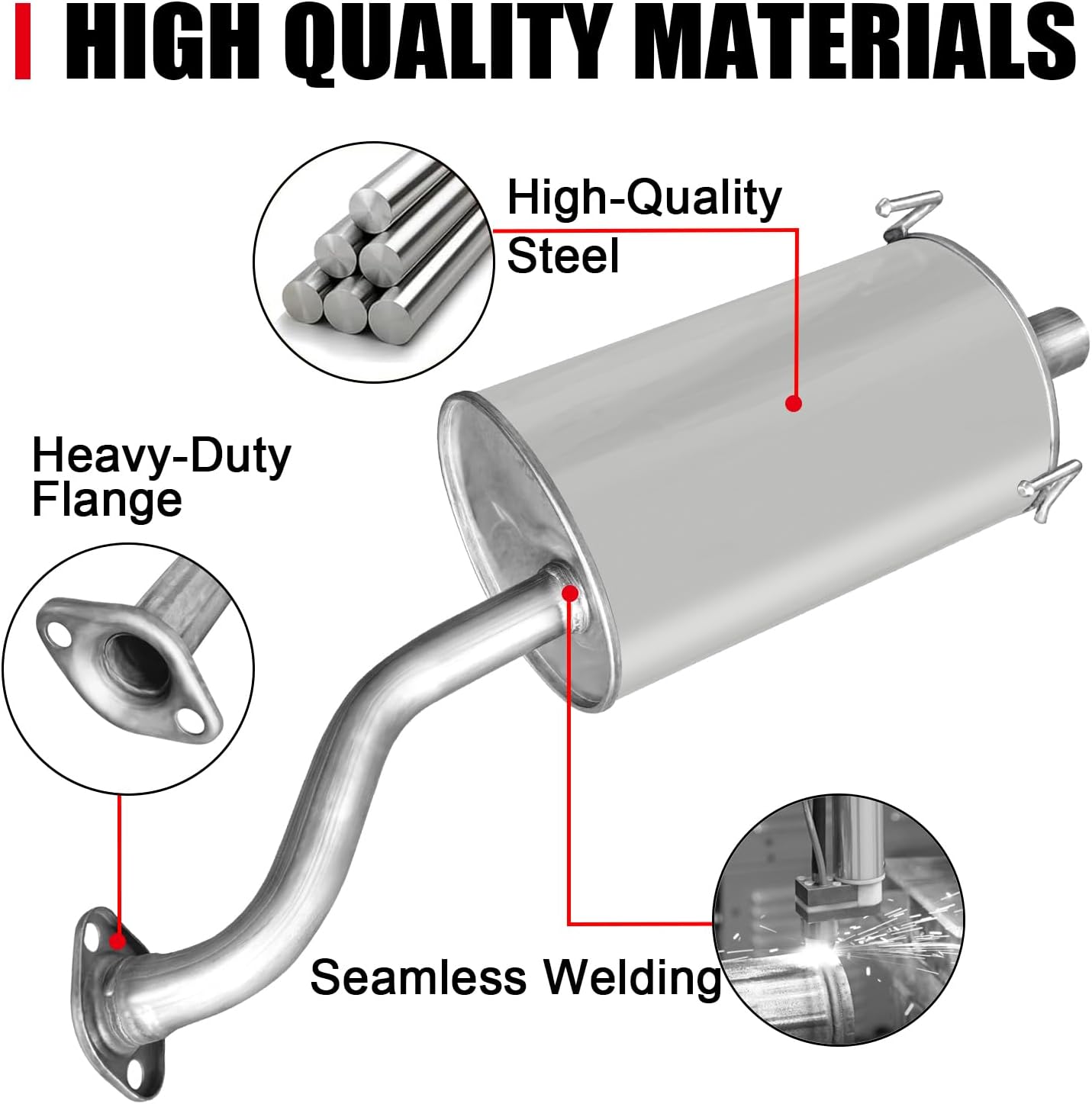 rear exhaust muffler compatible with 2002-2006 honda cr-v muffler exhaust