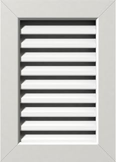 Ekena Millwork GVPVE18X3201FUN Vertical Gable Vent (23"W x 37"H Frame Size): Functional, PVC Gable Vent w/ 1" x 4" Flat Trim Frame, 18"W x 32"H