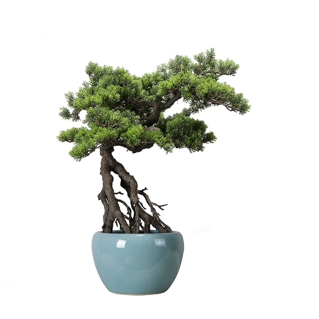 WOTZOV Simulation Potted Plants Bonsai Tree Artificial Bonsai Tree Ceramic Pot Artificial Indoor Plant Decoration Ornament Suitable