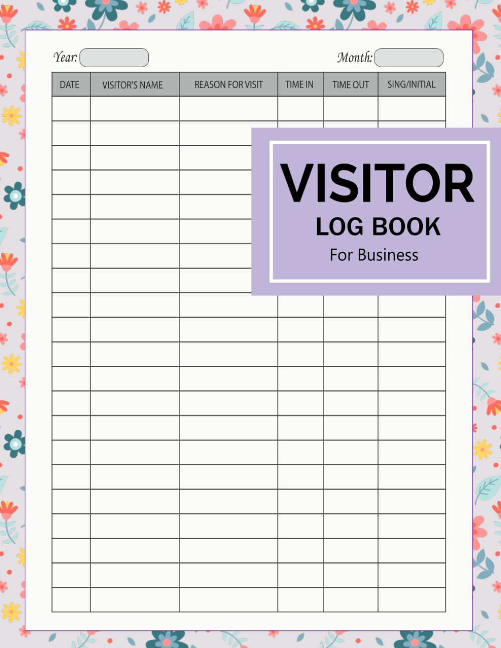 Visitor Log Book For Business Visitor Register Book for Business, gym