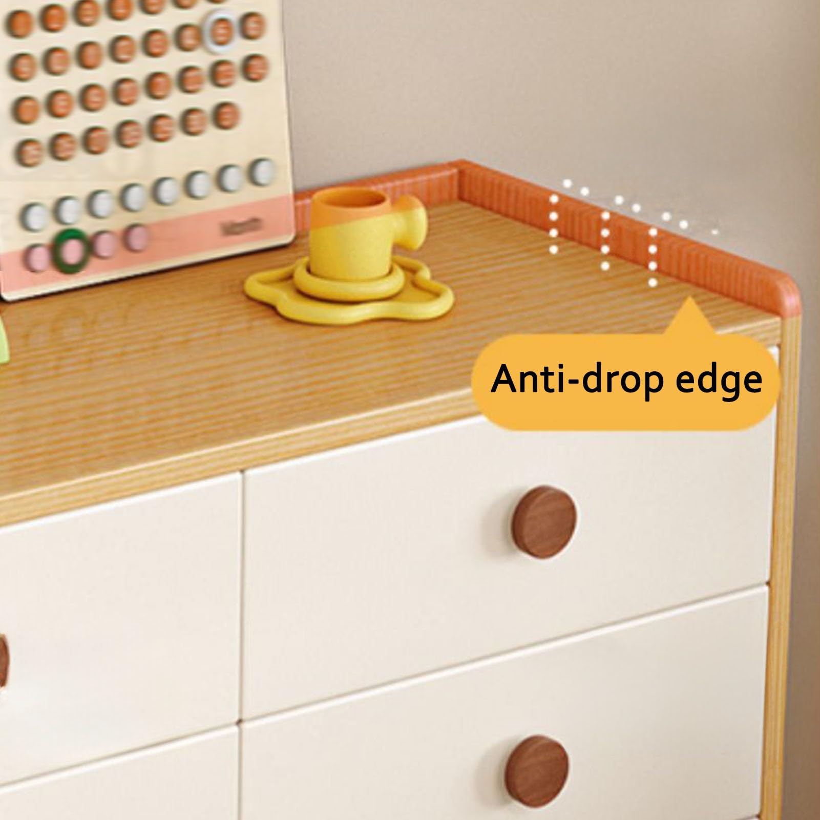 Kommode, Schubladenschrank Aus Holz, Aufbewahrungsschrank Mit Schubladen, Schubladenschrank Schmal, for Kinderzimmer, Wohnzimmer, Holzfarbe + Weiß(5 Drawer Chest)