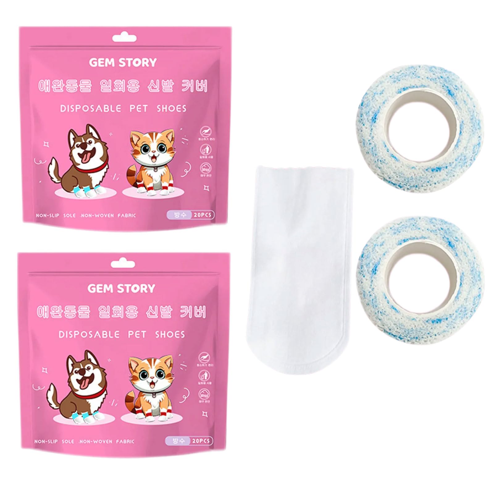MICFENY 40Pcs Dog Socks Feet Cover Protective Dogs Shoes Booties with Adjustable Dogs Feet Cover Paws Socks